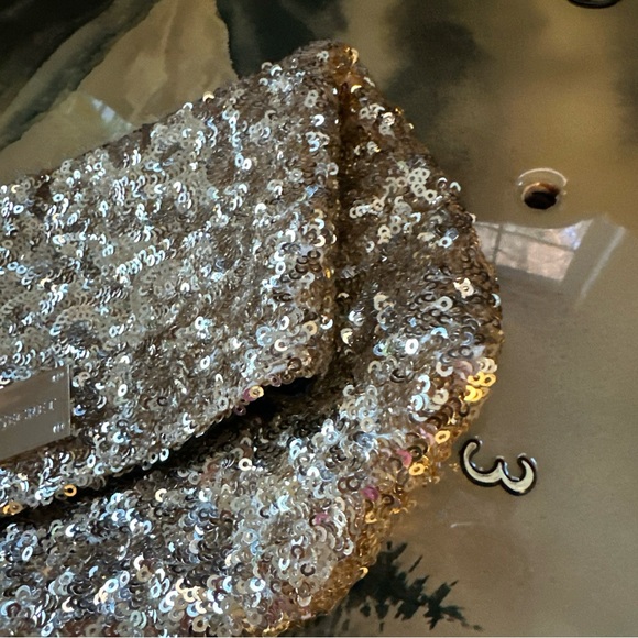 Victoria’s Secret Gold Sequin Clutch Purse Evening Hand Bag Shiny Zipper - Picture 4 of 15